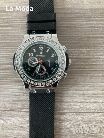 Часовник Hublot дамски сив черен реплика, снимка 3 - Дамски - 46113665