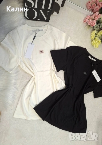 Дамски памучни тениски CK - два цвята - 19€ , снимка 2 - Тениски - 53285567