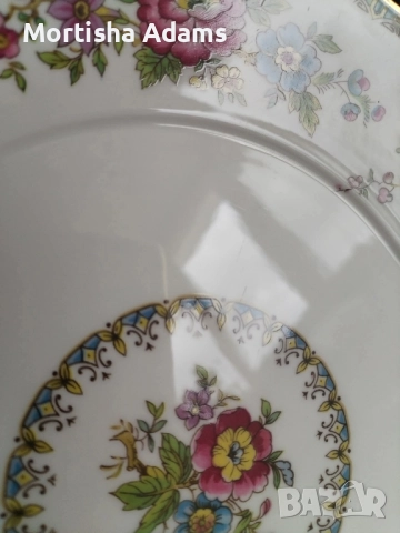 Винтидж английско плато- костен порцелан , снимка 5 - Чинии - 52492640