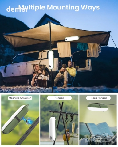 Акумулаторна къмпинг лампа, 4 режима, сгъваема LED надуваема лампа, IP66, снимка 7 - Къмпинг осветление - 51744500