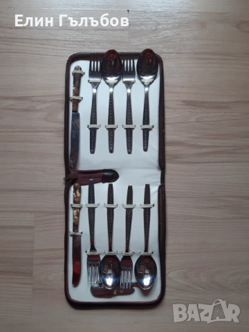 Комплект-вилици,лъжици и нож "ВТ" в стилен несесер,ретро, снимка 12 - Антикварни и старинни предмети - 53258109