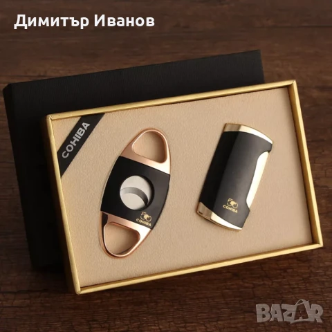 Cohiba подаръчен комплект от запалка с пънчър и ножица за пури 50 годишнина , снимка 11 - Запалки - 50998895
