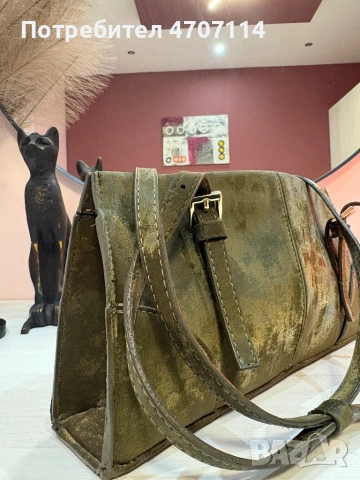 Тъмнозелена чанта, снимка 2 - Чанти - 53749892