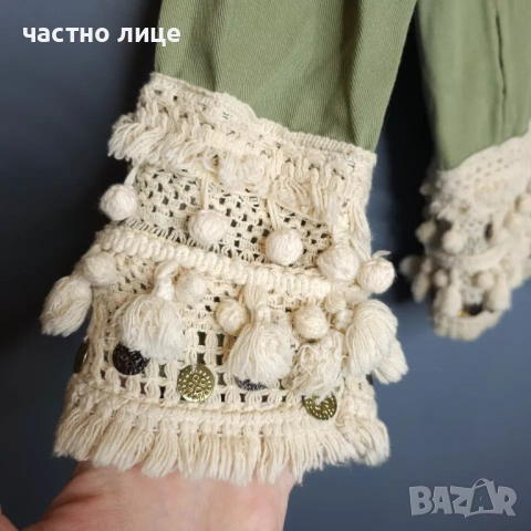 Дамско зелено памучно якенце Zara, снимка 15 - Якета - 54176839