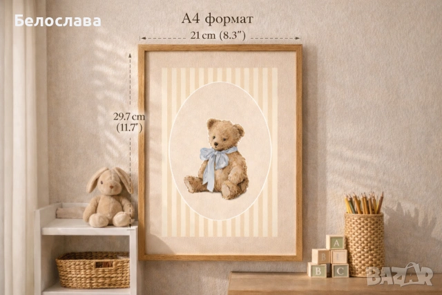 Принт за детска стая "Малък мечо" А4 формат