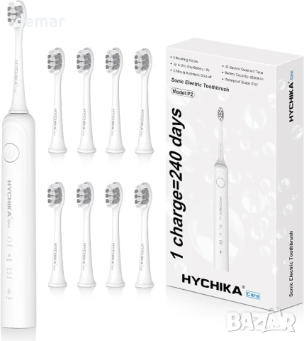 Електрическа четка за зъби HYCHIKA с 8 глави, 3 режима на почистване, IPX7, снимка 8 - Други - 50707876