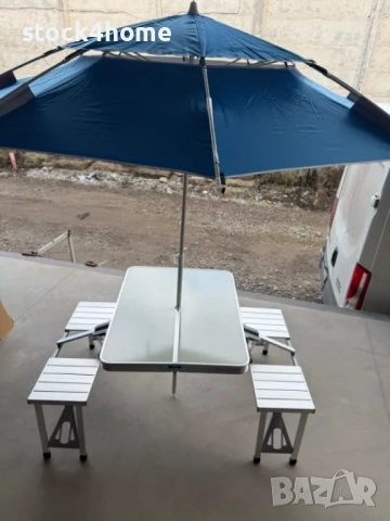 Сгъваема маса за къмпинг със столове тип куфар, Алуминиеви, снимка 2 - Къмпинг мебели - 53877694
