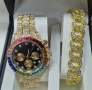 Rainbow Crystal Watch Set  | часовник + гривна с кристали, снимка 2
