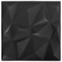 vidaXL 3D стенни панели, 24 бр, 50x50 см, диамантено черно, 6 м²（SKU:150915