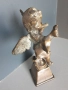 28см-3кг ангел херувим статуетка/стара френска бронзова фигура-надстройка за каминен часовник, снимка 4
