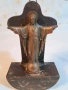 бронзова статуетка Исус Христос с дървен пиедестал 32/3, снимка 1