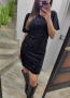 Рокля с пайети черна, снимка 1
