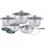 Комплект съдове Rosberg, 12 части, 2 подложки, Неръжд.стомана, снимка 5
