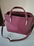 Дамска кожена чанта в бордо , снимка 1