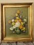Страхотен антикварен белгийски натюрморт масло платно автор , снимка 3