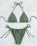 Тъмно зелен бански от две части, снимка 1 - Бански костюми - 45685238
