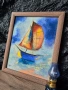 Лято, картина пастел, оригинал, снимка 3