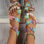 Дамски едноцветни плажни сандали с кръгли пръсти в етнически стил, 7цвята , снимка 17