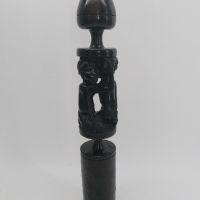 Винтидж африкански свещник, ръчна дърворезба, снимка 1 - Антикварни и старинни предмети - 45477125
