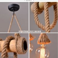 Бамбукова електрическа висяща лампа, снимка 5 - Лампи за таван - 45853791