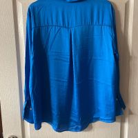 Нова синя сатенена официална елегантна синя риза zara , снимка 5 - Ризи - 45863524