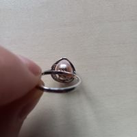 YUNO pearls-Комплект розови перли/ гривна, обеци и сребърен пръстен/., снимка 7 - Бижутерийни комплекти - 45302872