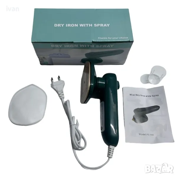 Мини ръчна парна ютия, сгъваема, сухо и мокро гладене, резервоар за вода 50 ml, зелена




, снимка 1