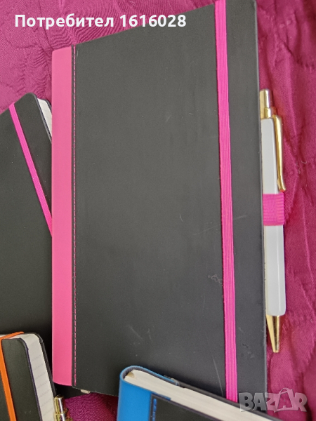 Кожен тефтер с химикал, разделител. , снимка 1