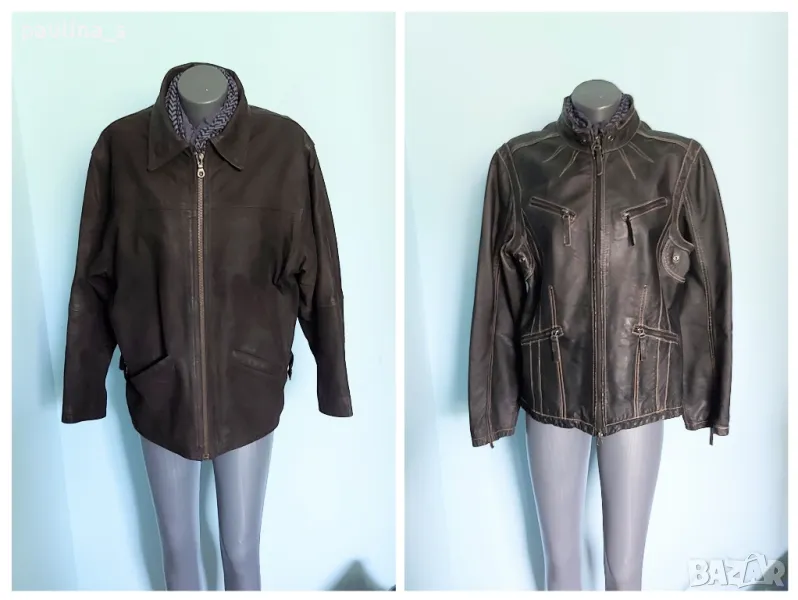 Два броя / Унисекс яке "Вright" и "Heine" от естествен набук и кожа, снимка 1