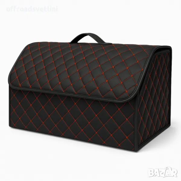 Черно с червено органайзер за багажник кутия за съхранение 66x30x30 см, снимка 1