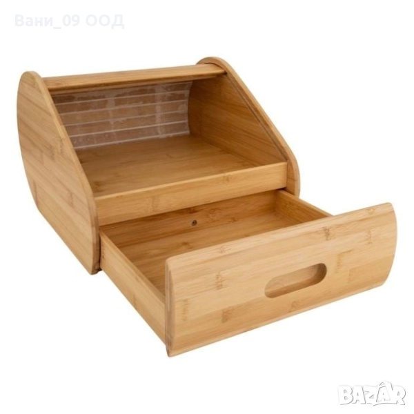 Бамбукова кутия за хляб с допълнително чекмедже, снимка 1