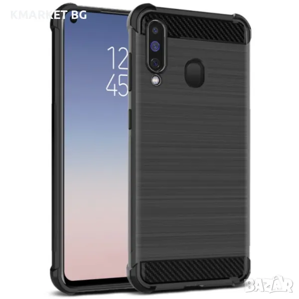 Samsung Galaxy A60 Удароустойчив IMAK Vega Carbon Fiber Калъф и Протектор, снимка 1