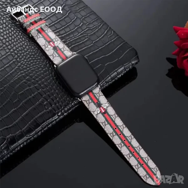 Каишкa от ЕКО кожа Gucci за Apple Watch ULTRA/SE/11/10/9/8/7/6/5, снимка 1