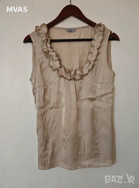 Нова официална блестяща кремава блуза без ръкав L размер , снимка 1