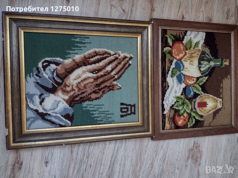 Два бр. Гоблен молещи ръце , снимка 1