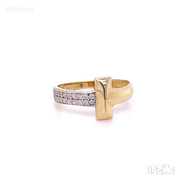Златен дамски пръстен Tiffany 1,99гр. размер:58 14кр. проба:585 модел:23142-6, снимка 1
