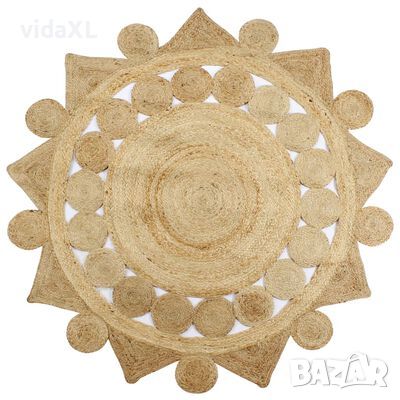 vidaXL Ръчно плетен килим от юта, 90 см(SKU:133707, снимка 1