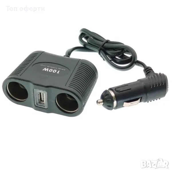Разклонител за запалка Olesson 2-ка+USB 1645, снимка 1