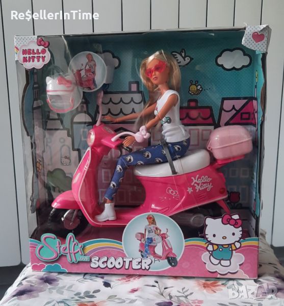 Кукла със скутер и каска Simba Hello Kitty Steffi Love Scooter, снимка 1