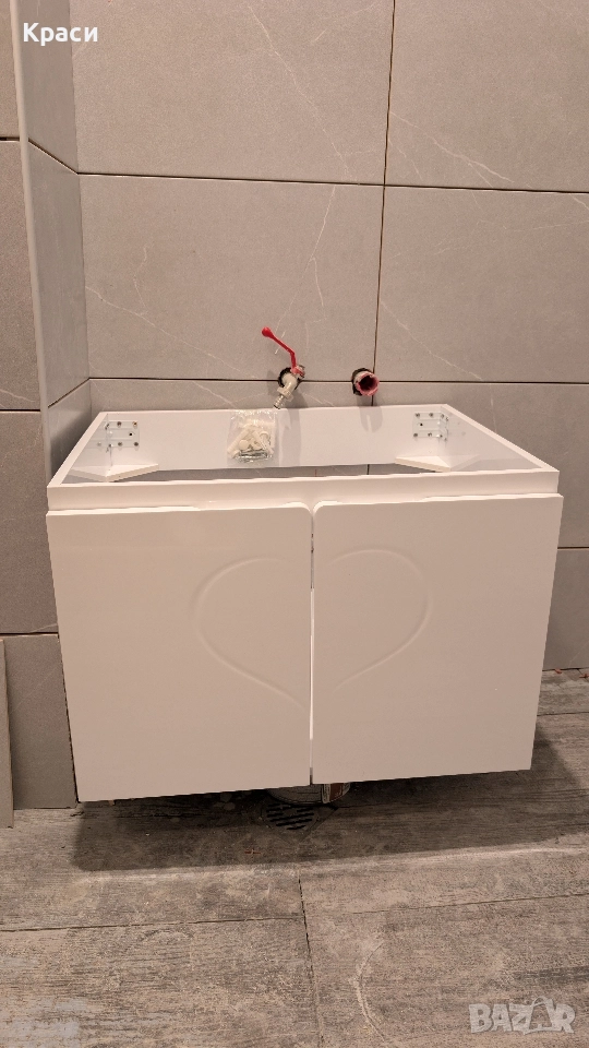 Комплект мивка+шкаф и горен шкаф с огледало за баня чисто нови, снимка 1