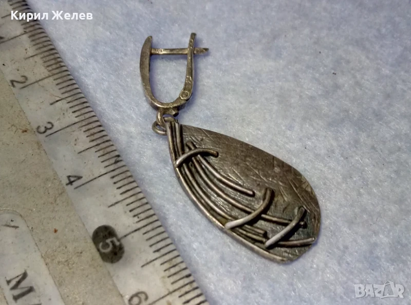 ШАРМАНТНА СТИЛНО ОРНАМЕНТИРАНА СРЕБЪРНА ОБЕЦА СРЕБРО 925 РЪЧНА АРТ ИЗРАБОТКА 43999, снимка 1