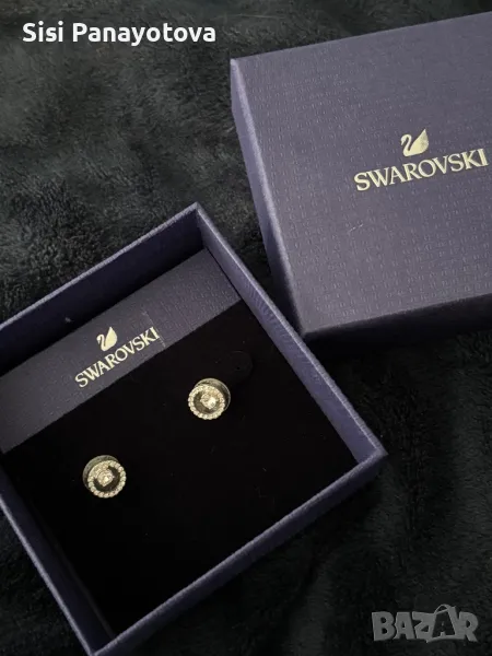 Сребърни обеци Swarovski, снимка 1