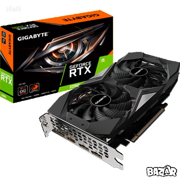 Геймърска Видеокарта GIGABYTE GeForce RTX 2060 OC 6G 6GB GDDR6 , снимка 1