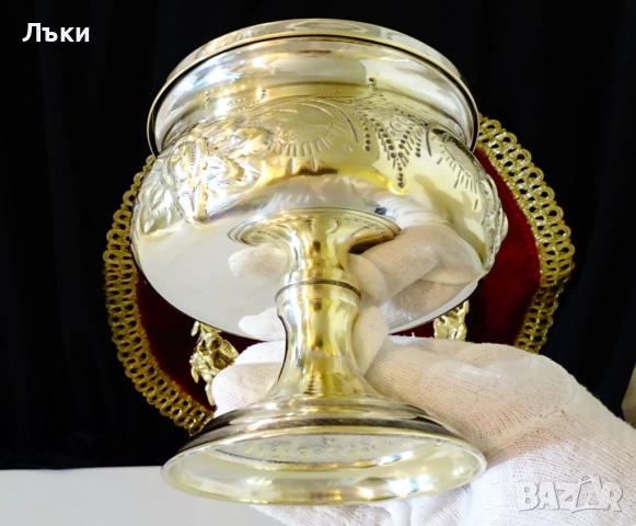 Приказен викториански бронзов бокал за вино 600 мл. , снимка 10 - Антикварни и старинни предмети - 52515171