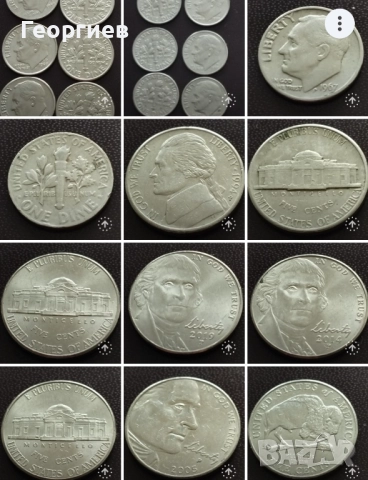 Медно кюлче и монети от САЩ,цент,банкноти,значки с знамена.., снимка 4 - Нумизматика и бонистика - 49326460