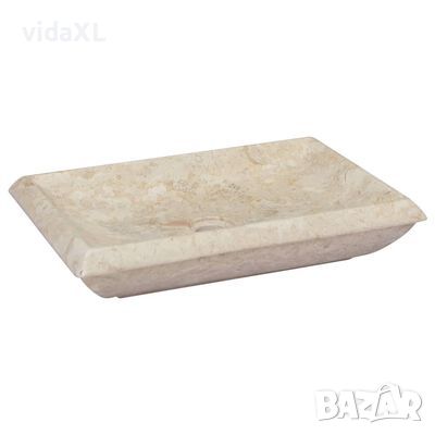 vidaXL Кремава мивка, 50x35x10 см, мрамор(SKU:149165