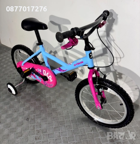 Детски велосипед С ПОМОЩНИ за момиче Btwin 16 цола/ колело, снимка 2 - Велосипеди - 53781505