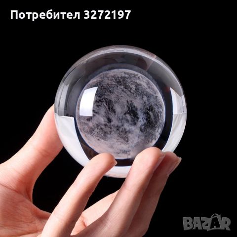 LED Светеща кристална топка/лампа, 3D сензорна - Планета Марс, снимка 2 - Настолни лампи - 46310110