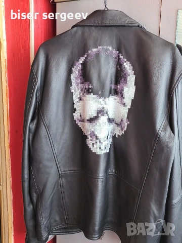 Кожено рокерско яке., снимка 3 - Якета - 53561520