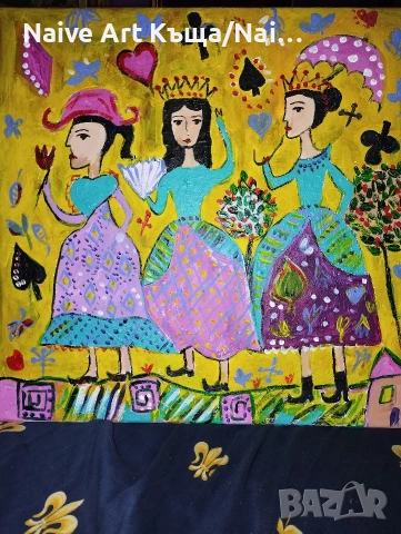 Картина платно маслени бои акрилни бои размер 42/42, снимка 2 - Картини - 53774935